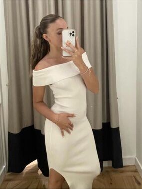 Dynamite One-Shoulder White Bodycon Dress